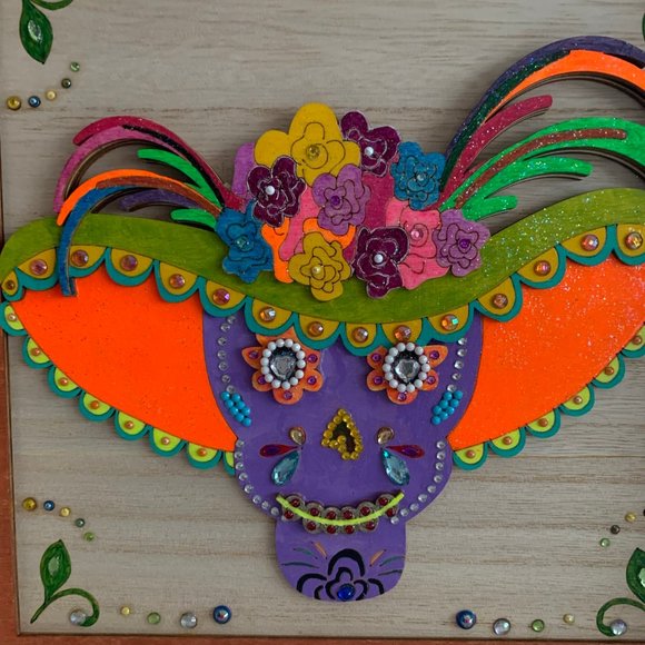 ⭐️#403 Hand Painted Day Of The Dead Shadow Box - Picture 4 of 14